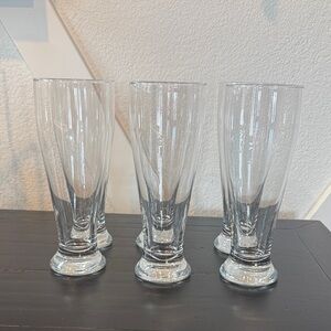 6 Crate & Barrel glass Pilsner glasses